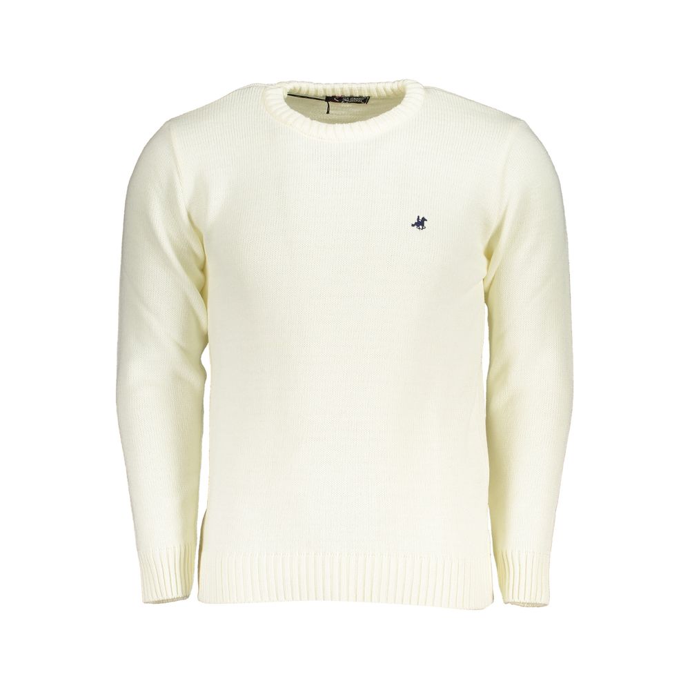 U.S. Grand White Acrylic Men Sweater