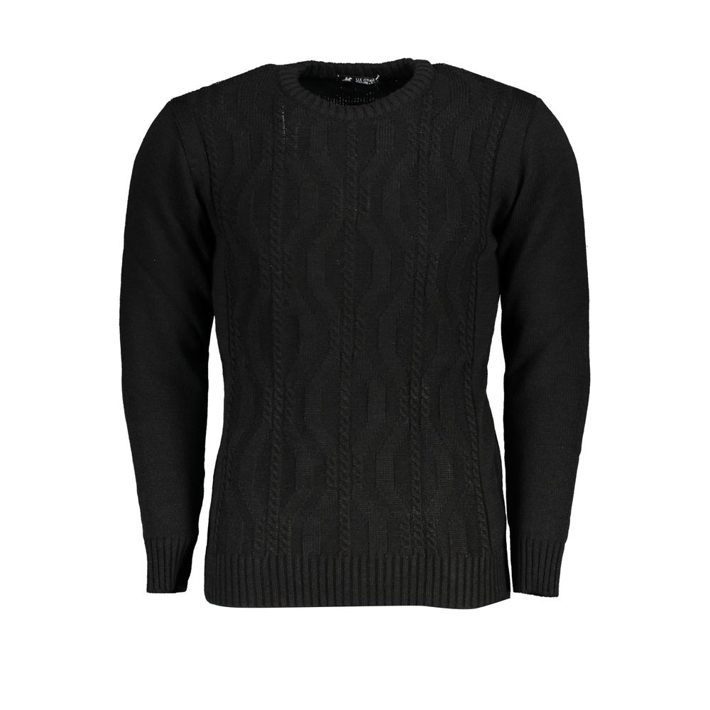 U.S. Grand Black Acrylic Men Sweater