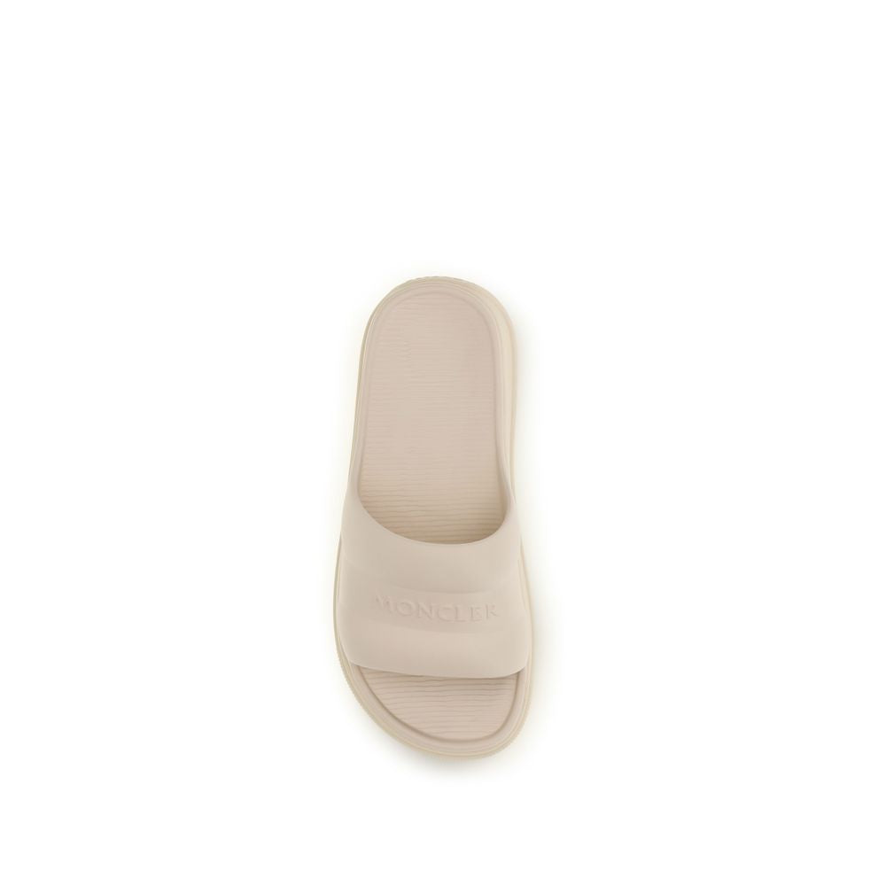 Moncler Beige Rubber Slippers