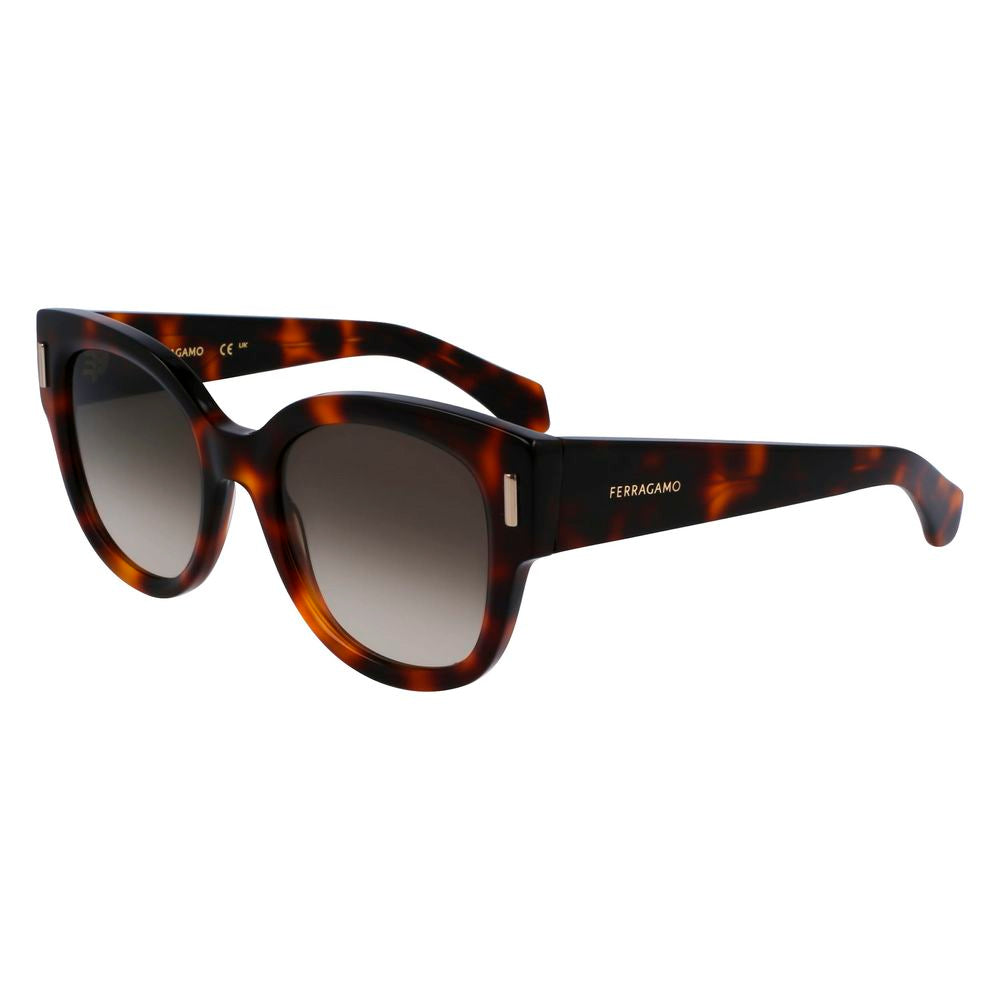 Ferragamo Brown Acetate Sunglasses