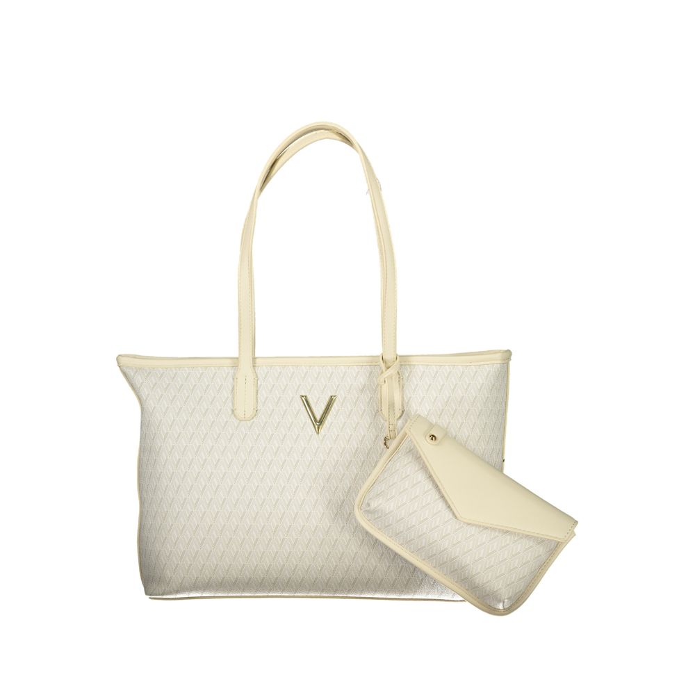 Valentino Beige Polyurethane Women's Bag with Handles and Shoulder Strap