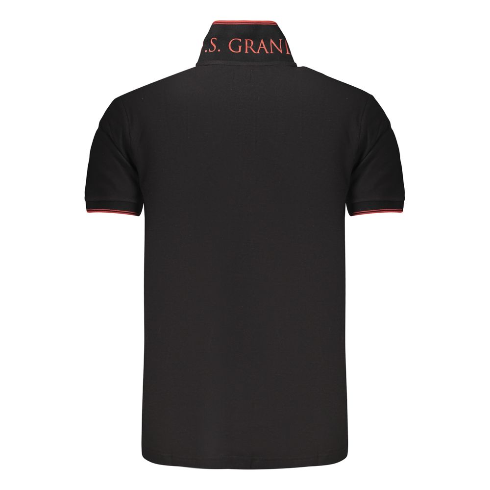 U.S. Grand Black Cotton Men Polo