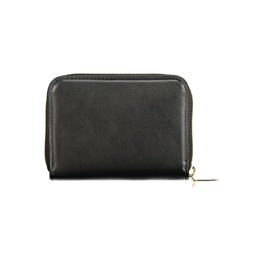 Valentino Black Leather Women Wallet with Multiple Compartments