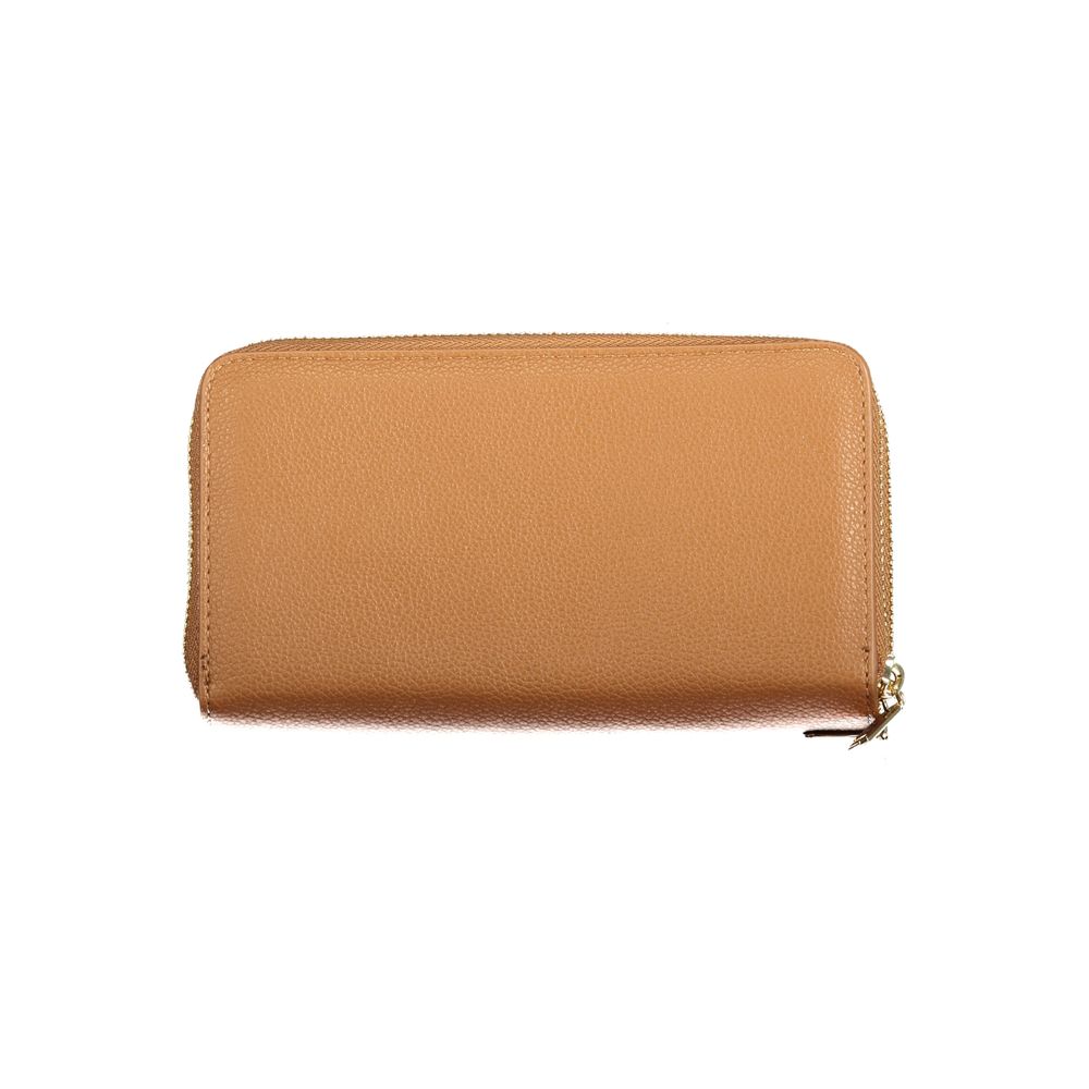 Valentino Brown Polyurethane Women's Wallet With Coin Purse and Card Spaces