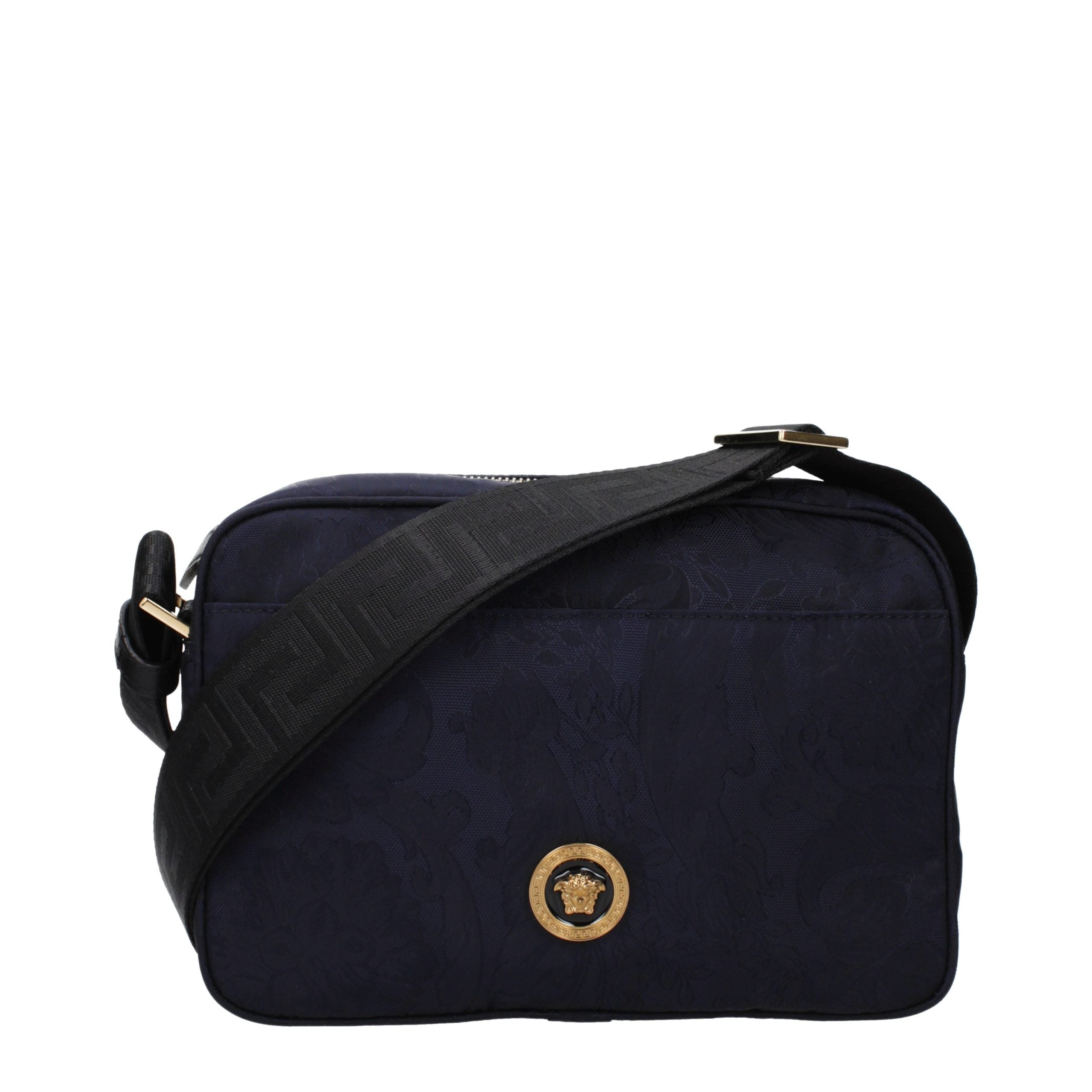 Versace Blue Fabric Crossbody Bag