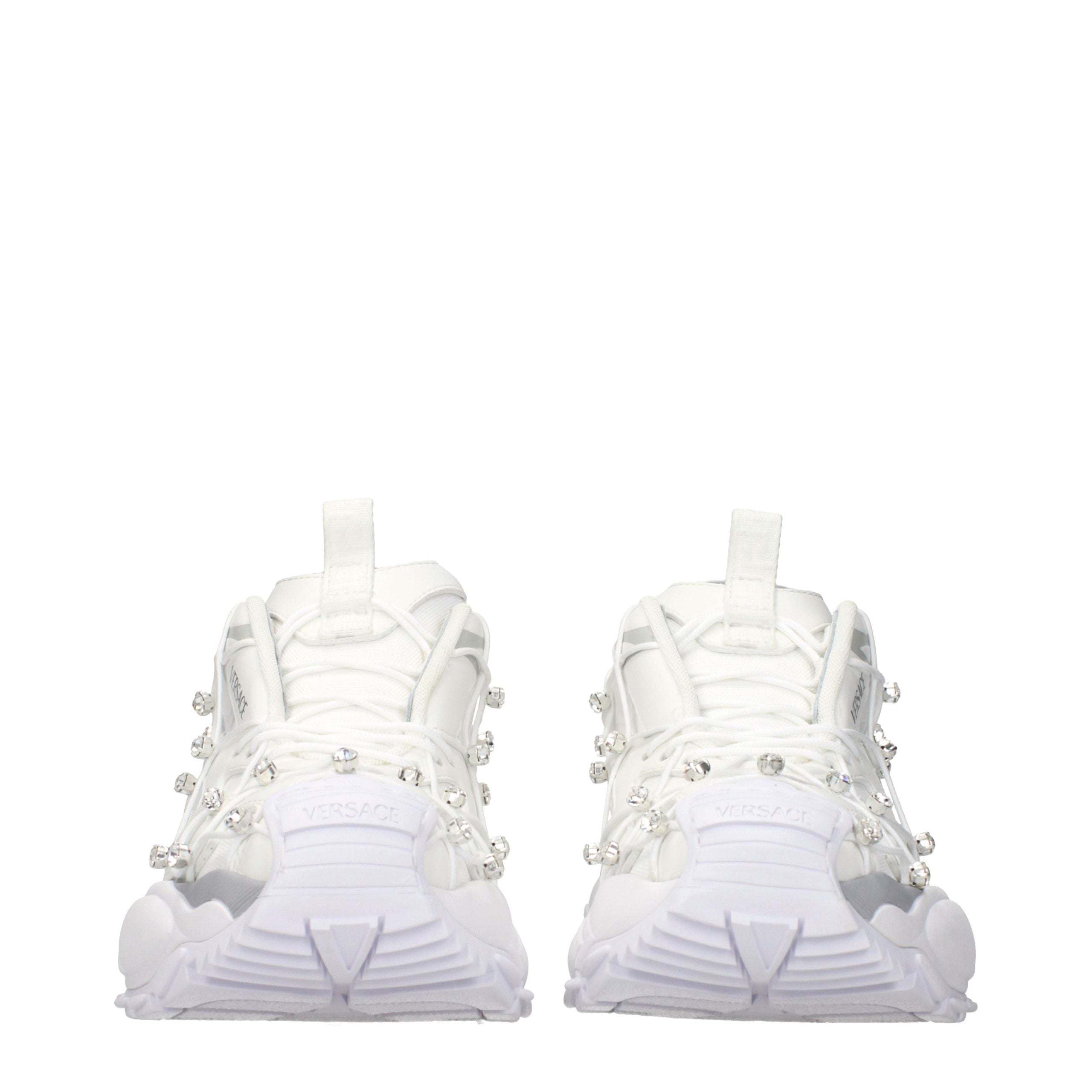 Versace White Fabric Sneakers