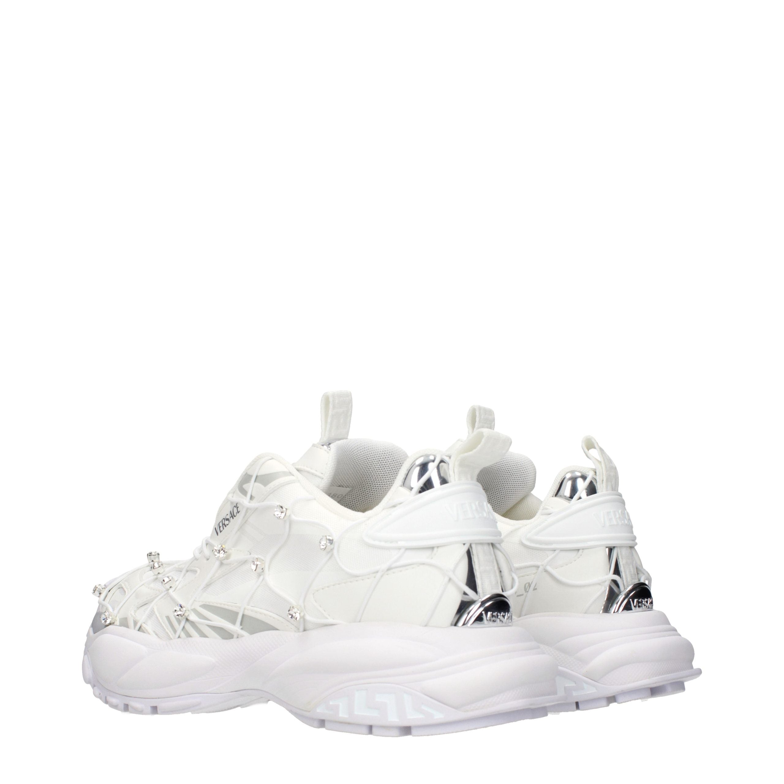Versace White Fabric Sneakers