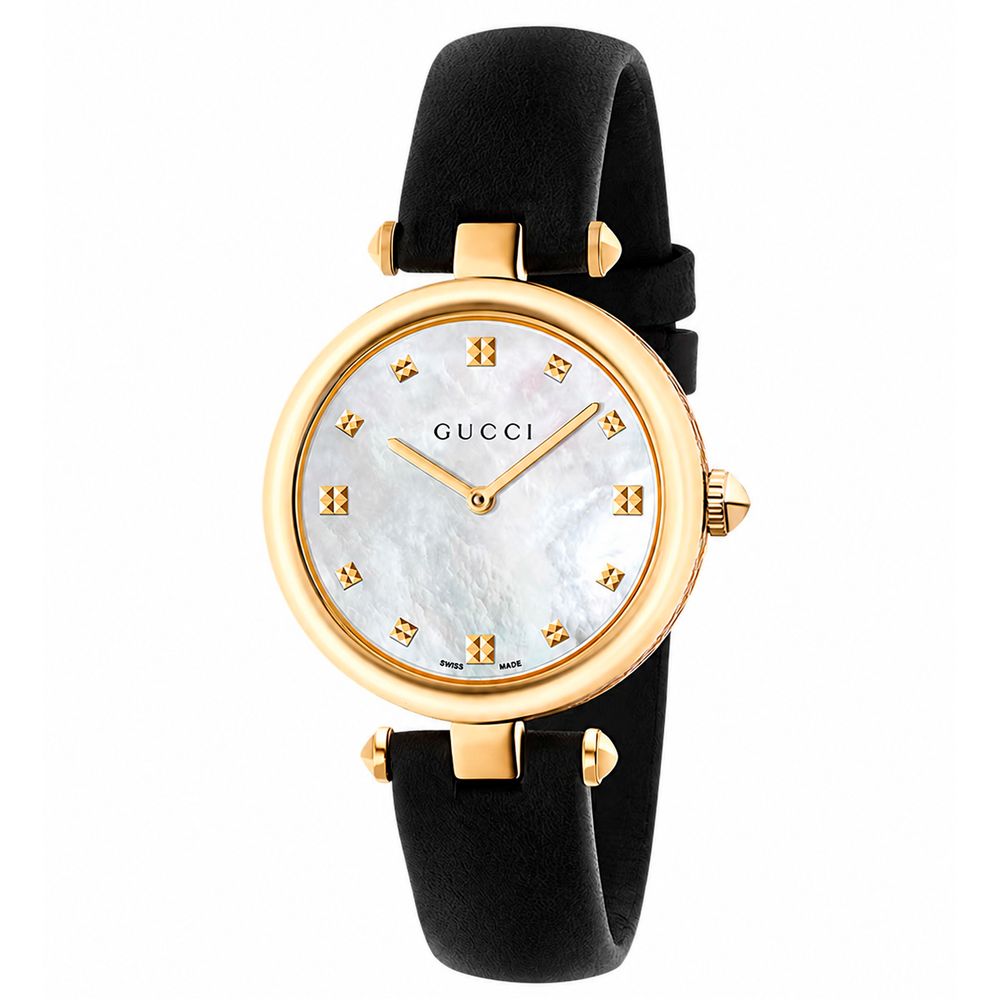 Gucci Black Leather Dress Watch