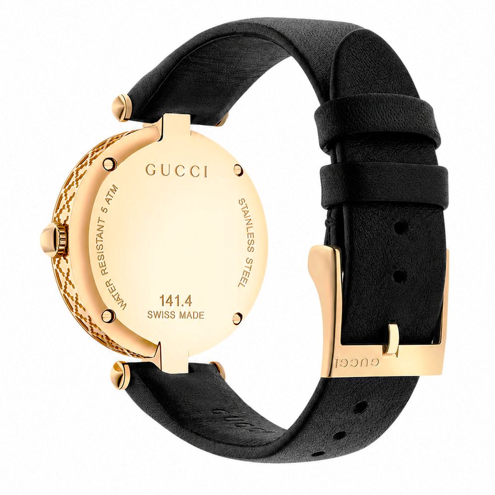 Gucci Black Leather Dress Watch