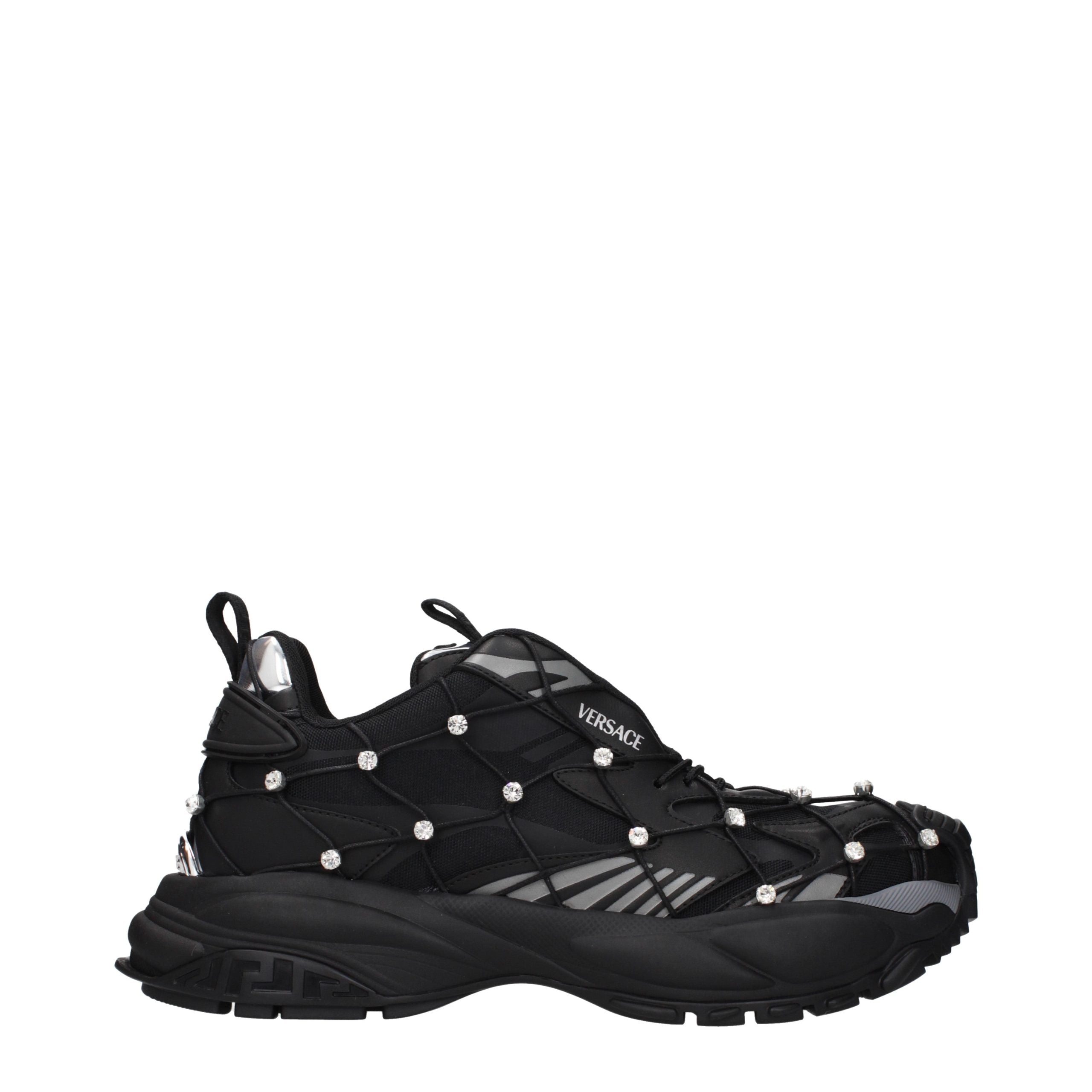 Versace Black Fabric Sneakers