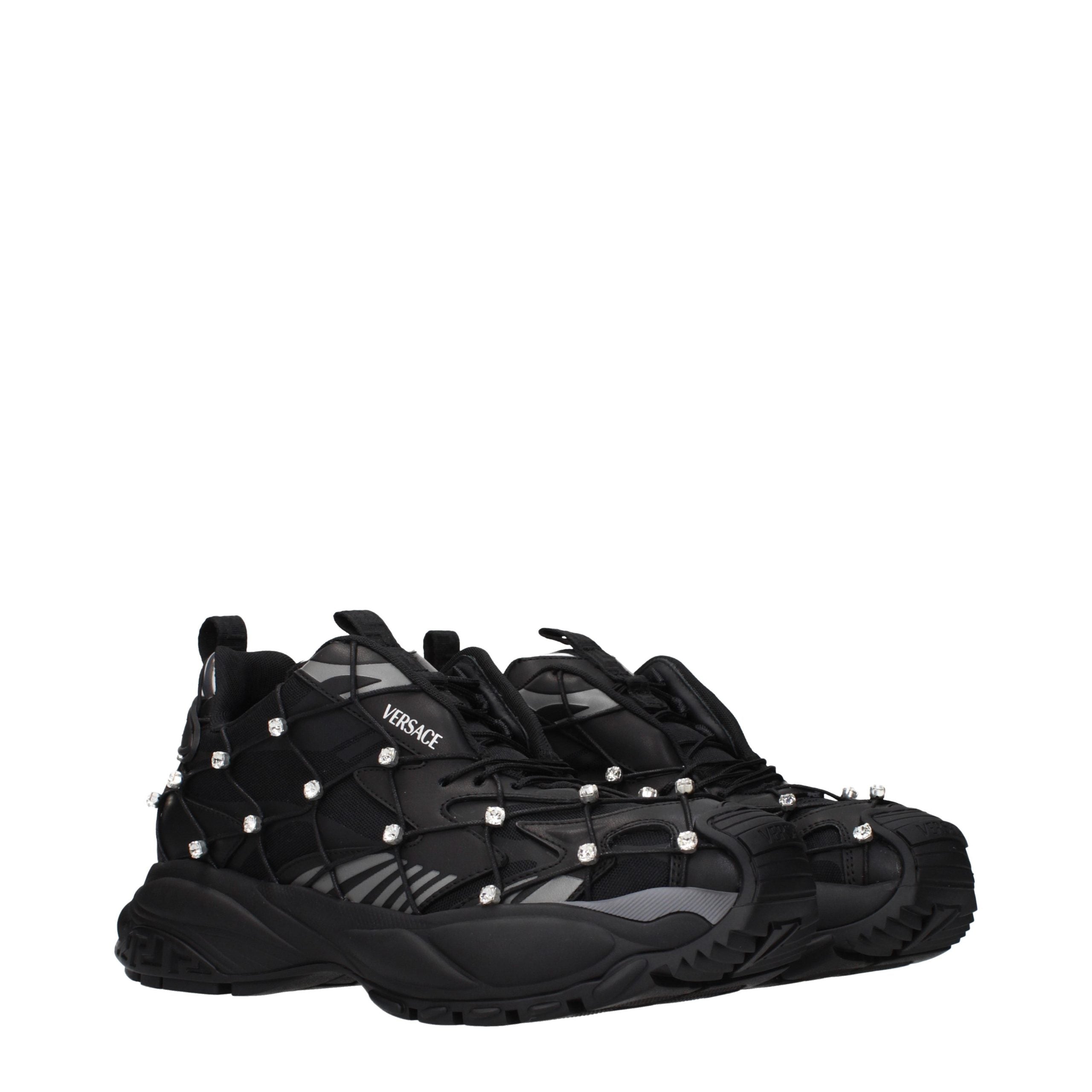 Versace Black Fabric Sneakers