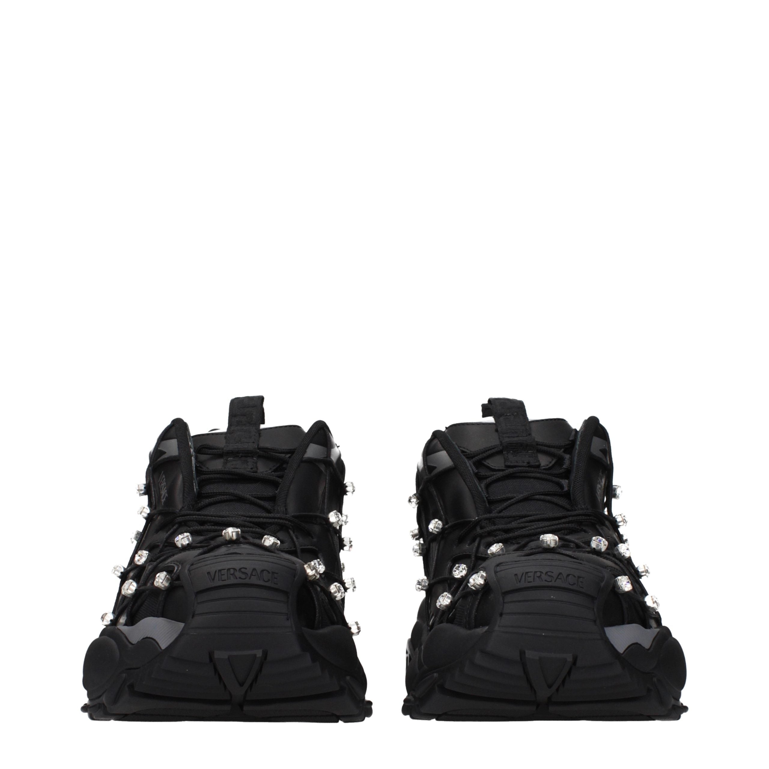 Versace Black Fabric Sneakers