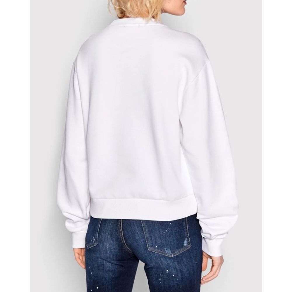 Guess Jeans White Cotton Sweatshirt