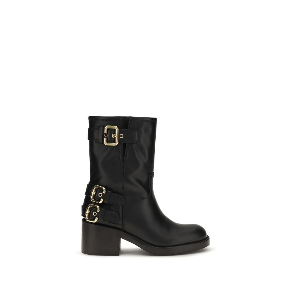 Chloé Black Calf Leather Bos Taurus Ankle Boots