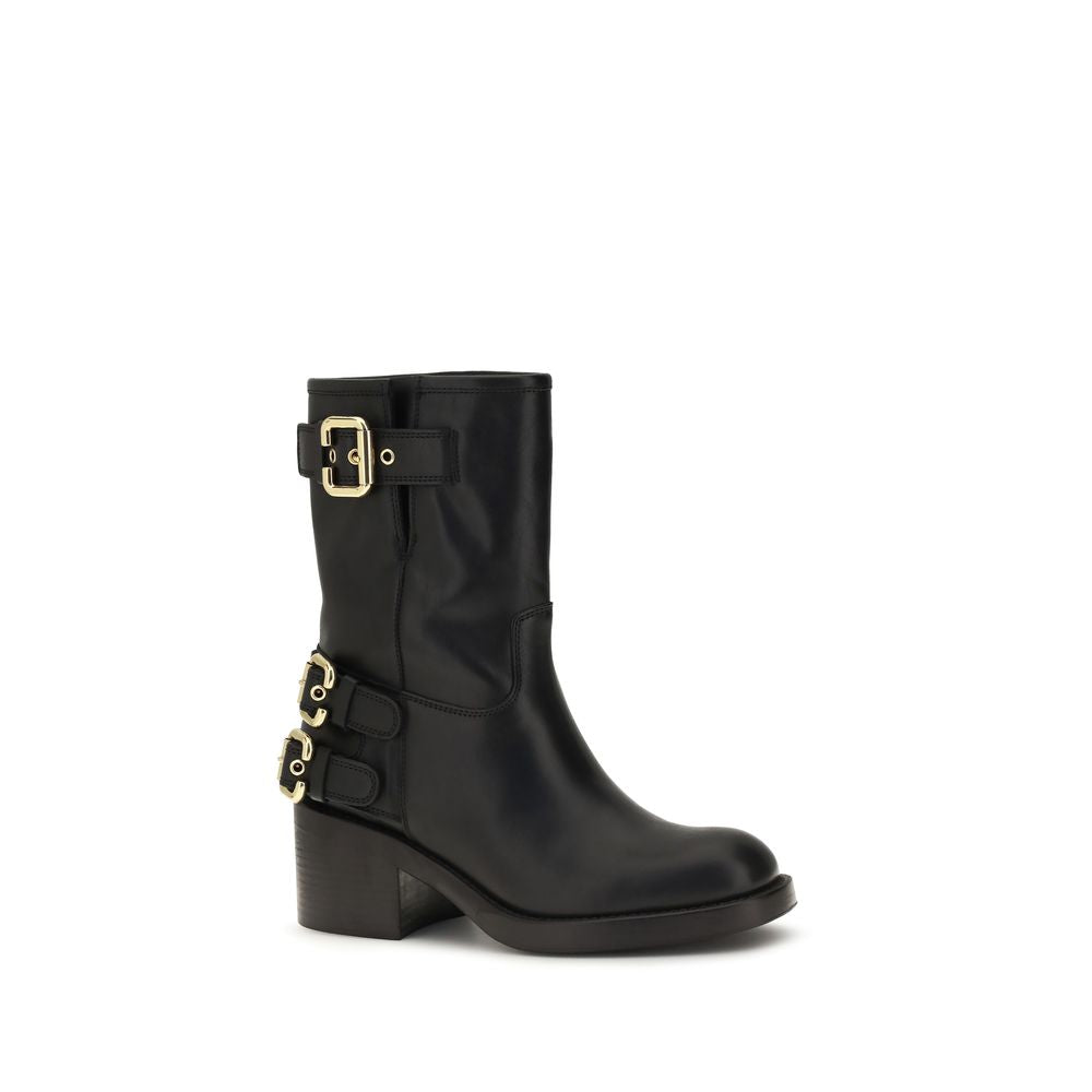 Chloé Black Calf Leather Bos Taurus Ankle Boots