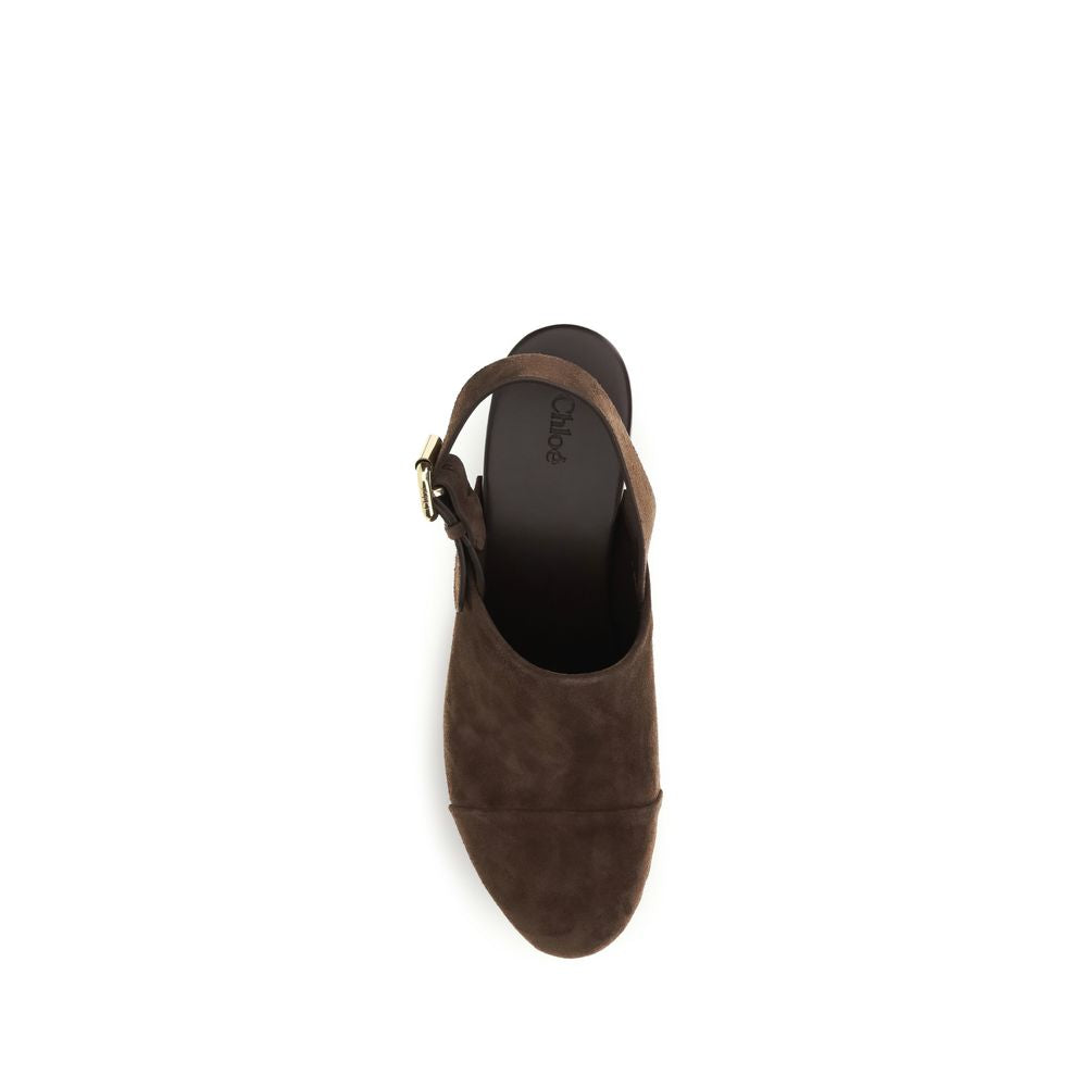 Chloé Brown Calf Leather Bos Taurus Clogs