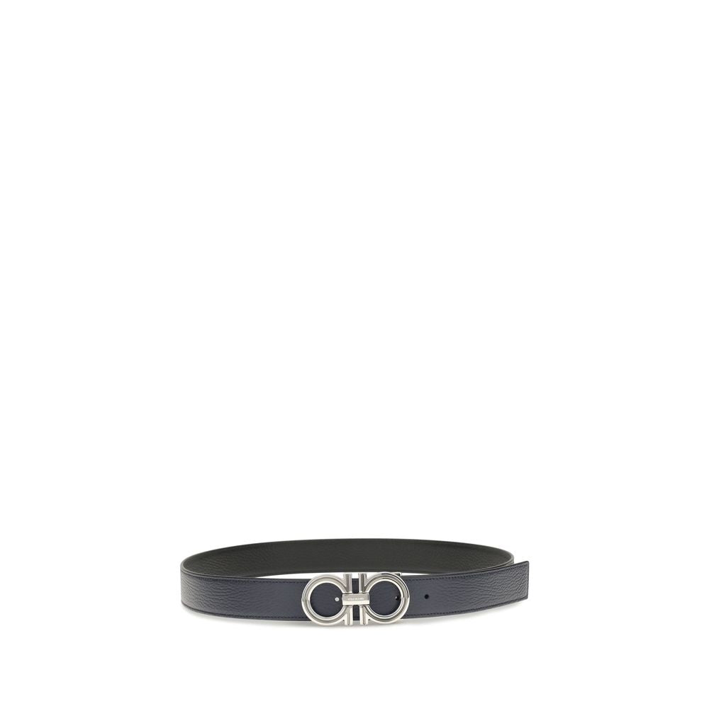 Ferragamo Blue Calf Leather Bos Taurus Belt