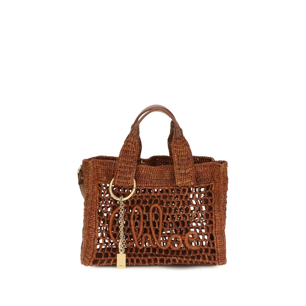 Chloé Brown Raffia Shoulder Bag