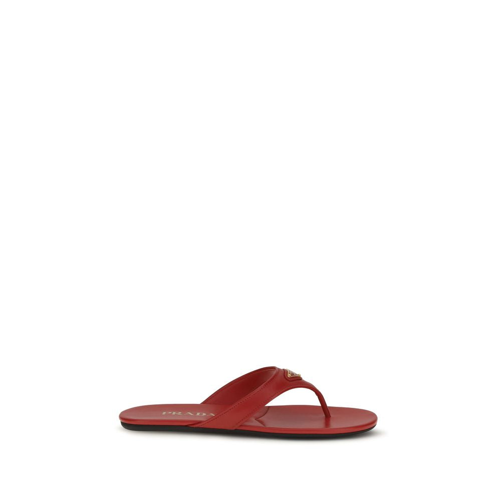 Prada Multicolor Calf Leather Bos Taurus Flat Sandals