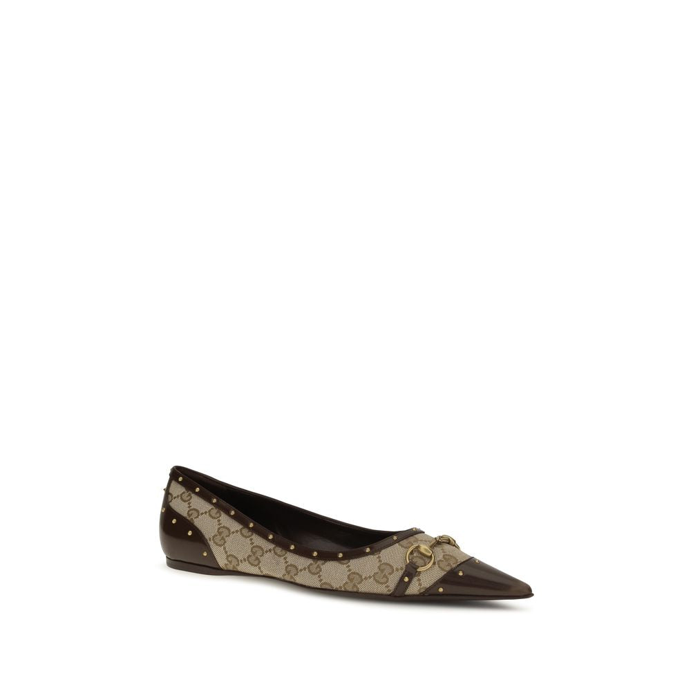 Gucci Beige Polyester Ballet Flats