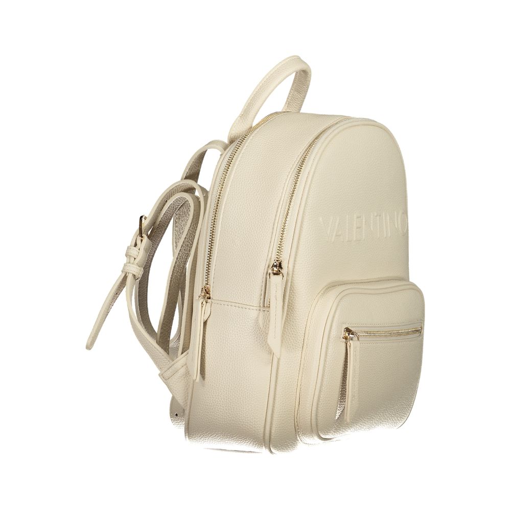 Valentino Beige Poliuretano Women's Backpack with Adjustable Straps