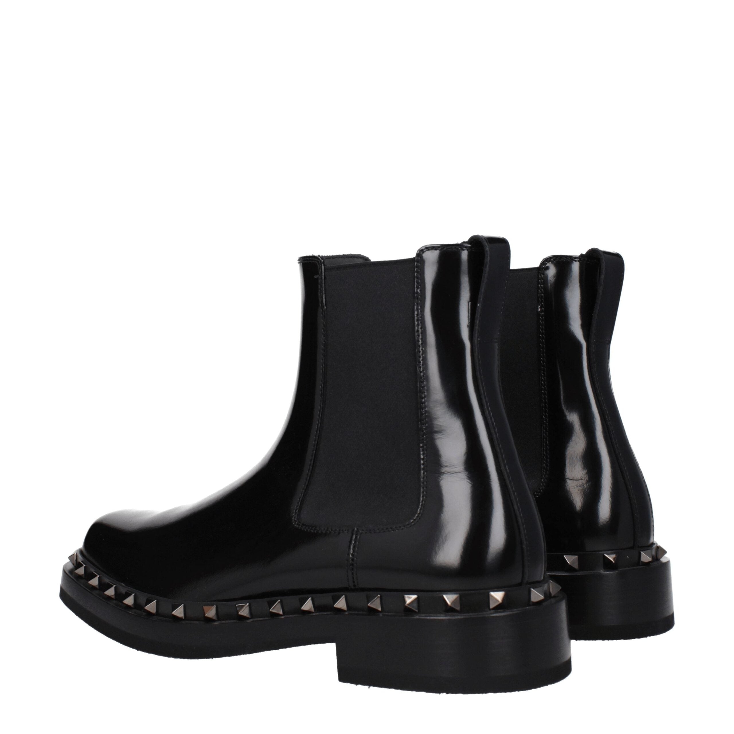 Valentino Garavani Black Leather Ankle Boots
