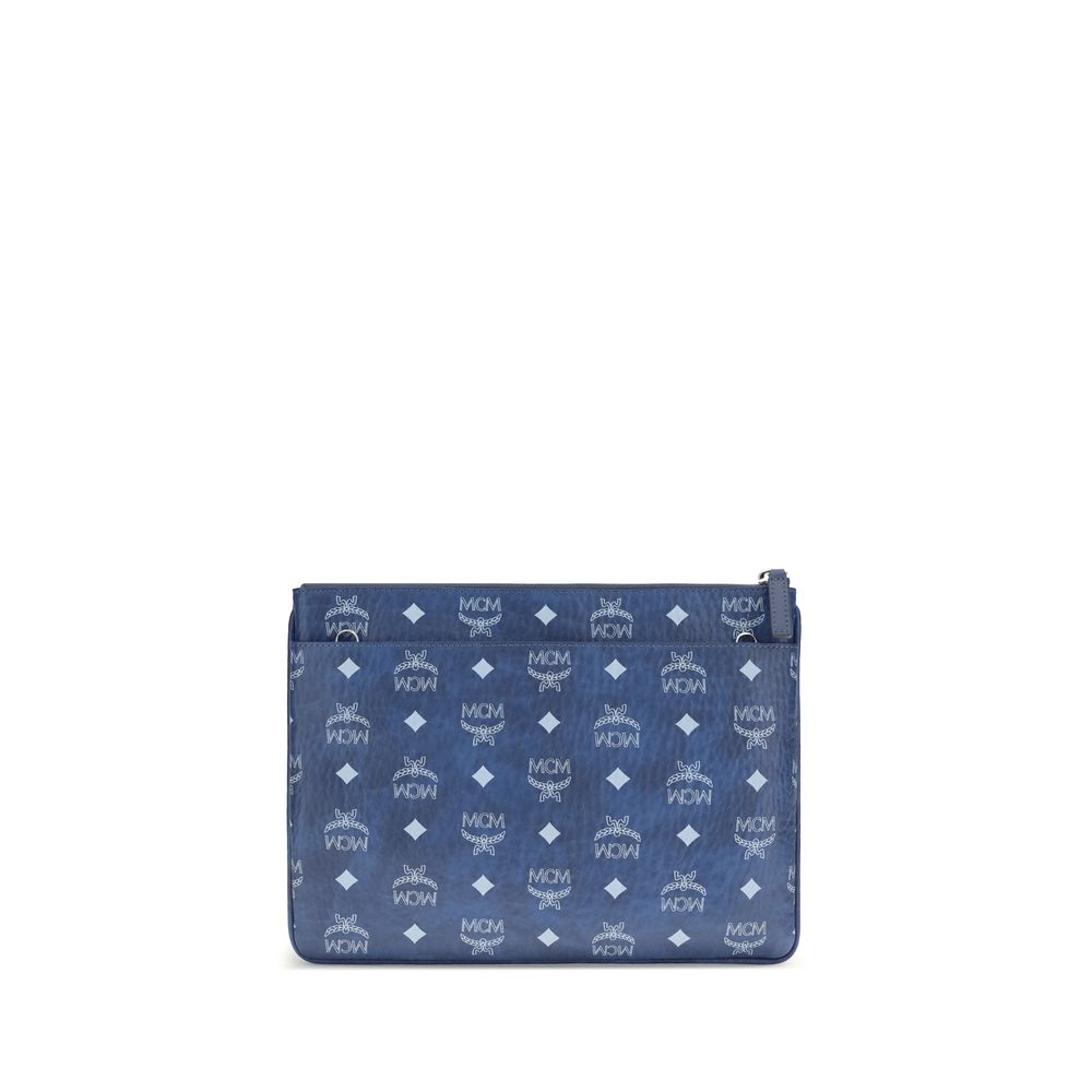 MCM Blue Polyethylene Clutch Bag